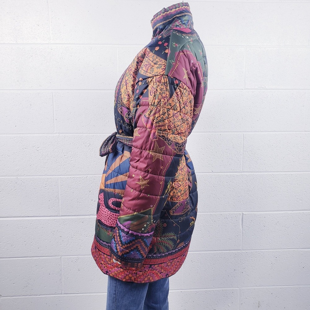 Farm Rio Reversible Puffer Jacket Patchwork Flora… - image 13